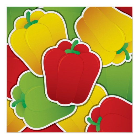 Poster Piments feux de circulation funky (Devant)