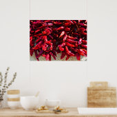 Poster Piments rouges séchant au soleil Hongrie (Cuisine)