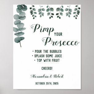 Poster Pimp votre mariage de Prosecco avec la verdure Euc