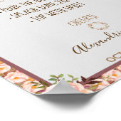 Poster Pimp your Prosecco Cadre Floral Rose Mariage (Coin)