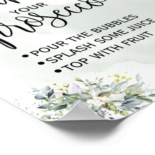 Poster Pimp your prosecco eucalyptus succulente enseigne (Coin)