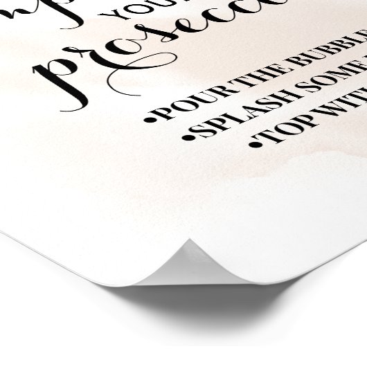 Poster Pimp your Prosecco Fall Automne Douche signe (Coin)