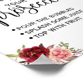 Poster Pimp your prosecco marsala floral panneau de douch (Coin)