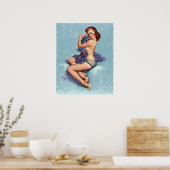 Poster Pin de beauté à tête rouge vers le haut (Cuisine)