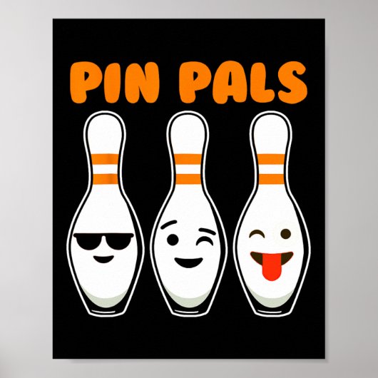 Poster Pin Pals Cute Funny Bowling (Devant)