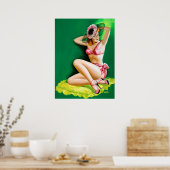 Poster Pin rose Bikini vers le haut (Cuisine)