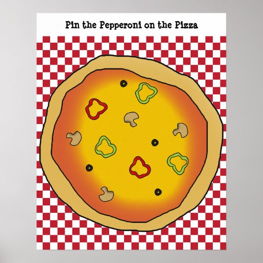Poster Pin the Pepperoni on the Pizza Game (Devant)
