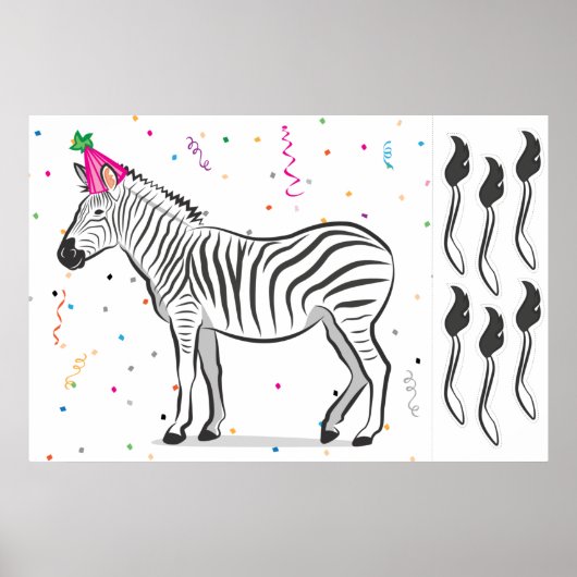Poster Pin the Tail on the Zebra (Devant)
