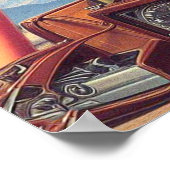 Poster Pin-up de l'avion vintage (Coin)