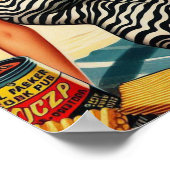 Poster Pin-up de plage estivale chaude (Coin)