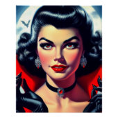 Poster Pin-up de vampire mignon (Devant)