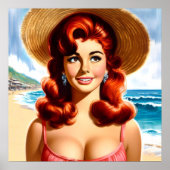 Poster Pin-up d'été vintage (Devant)