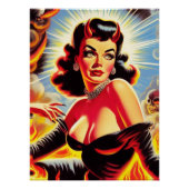 Poster Pin-up diabolique rétro (Devant)