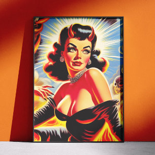 Poster Pin-up diabolique rétro