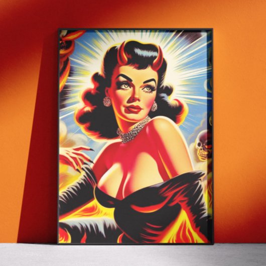 Poster Pin-up diabolique rétro