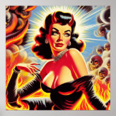 Poster Pin-Up Diabolique Rétro (Devant)