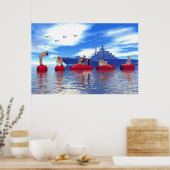 Poster Pin-up et Filles glamour avec la Marine (Cuisine)