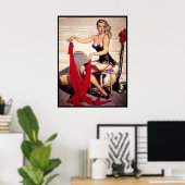 Poster Pin Up fille (Bureau à domicile)