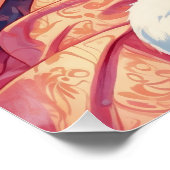 Poster Pin-up Floral mignon lapin de Pâques (Coin)