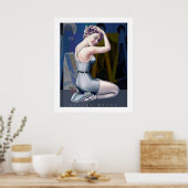 Poster Pin-up Girl avec Arrière - plan industriel (Cuisine)