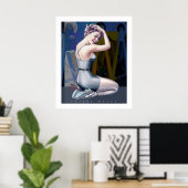 Poster Pin-up Girl avec Arrière - plan industriel (Bureau à domicile)