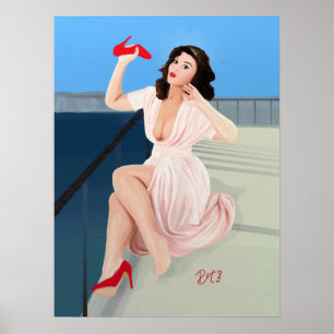 Poster Pin-up Girl, Ouch, ça fait mal ! (affiche)