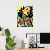 Poster Pin-Up Goth Retro (Bureau à domicile)