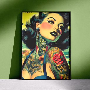 Poster Pin-Up Goth Retro