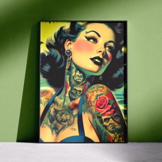 Poster Pin-Up Goth Retro