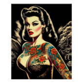 Poster Pin-up gothique tatouée (Devant)