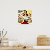 Poster Pin-up militaire rétro (Cuisine)