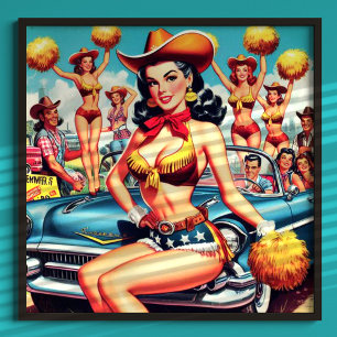 Poster Pin-up Pom-pom girl pays