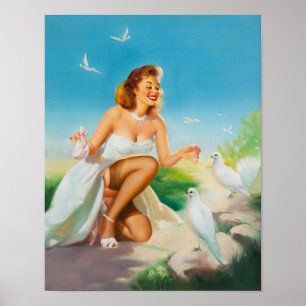 Poster Pin-up Ravissant Son Écart