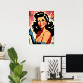 Poster Pin-up Rétro Glamour (Bureau à domicile)