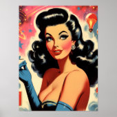 Poster Pin-up Rétro Glamour (Devant)