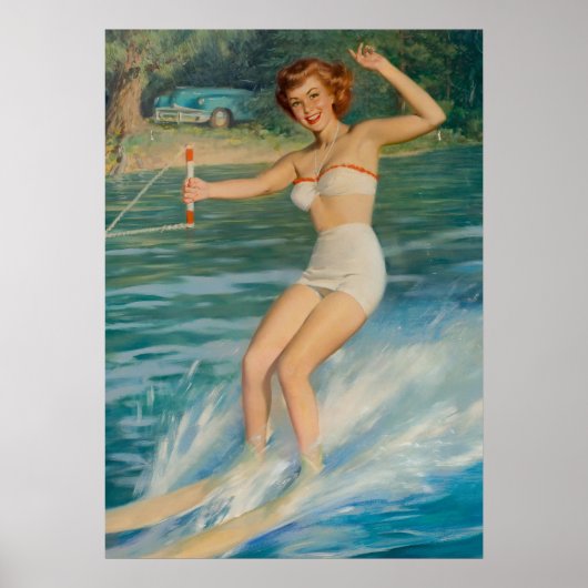 Poster Pin-up Ski Femmes Art (Devant)