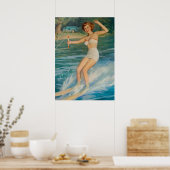 Poster Pin-up Ski Femmes Art (Cuisine)