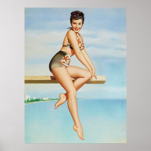 Poster Pin-up sur Plongée (Devant)
