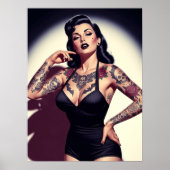 Poster Pin-up Tatouée Rétro (Devant)