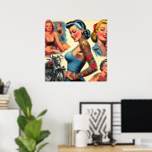 Poster Pin-up Tatouée Vintage (Bureau à domicile)