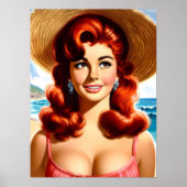 Poster Pin-up vintage d'été (Devant)
