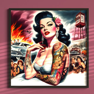 Poster Pin-up Vintage Tatouée