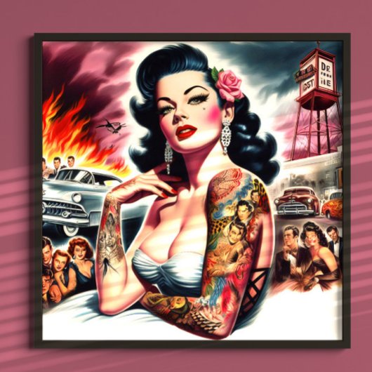 Poster Pin-up Vintage Tatouée