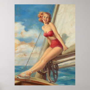 Poster Pin-Up Voile Joli Art