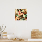 Poster Pin vintage vers le haut (Cuisine)