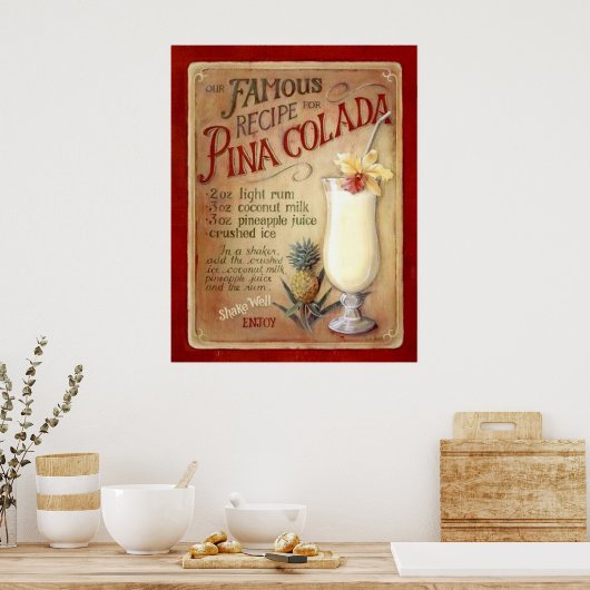 Poster Pina colada recette (Cuisine)