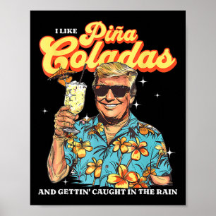 Poster Pina Coladas Donald Trump Vacances d'été Hawaii B