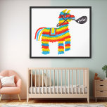 Poster Piñata Donkey HOLA Aquarelle Art<br><div class="desc">Regardez cette douce peinture murale,  faite à la main par moi pour vous ! N'hésitez pas à ajouter votre propre texte ou à modifier les couleurs. Visitez mon magasin pour plus de détails !</div>