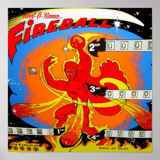 Poster Pinball Fireball (Devant)