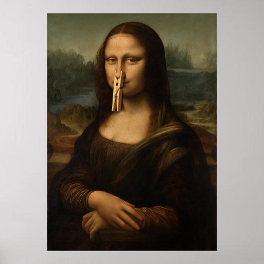 Poster Pince à linge Mona Lisa (Devant)